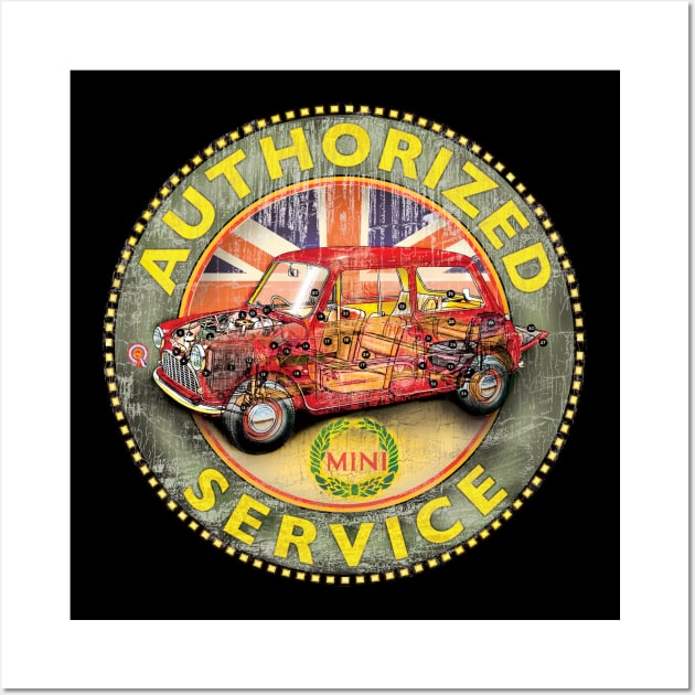 Authorized Service - Mini Cooper Wall Art by Midcenturydave